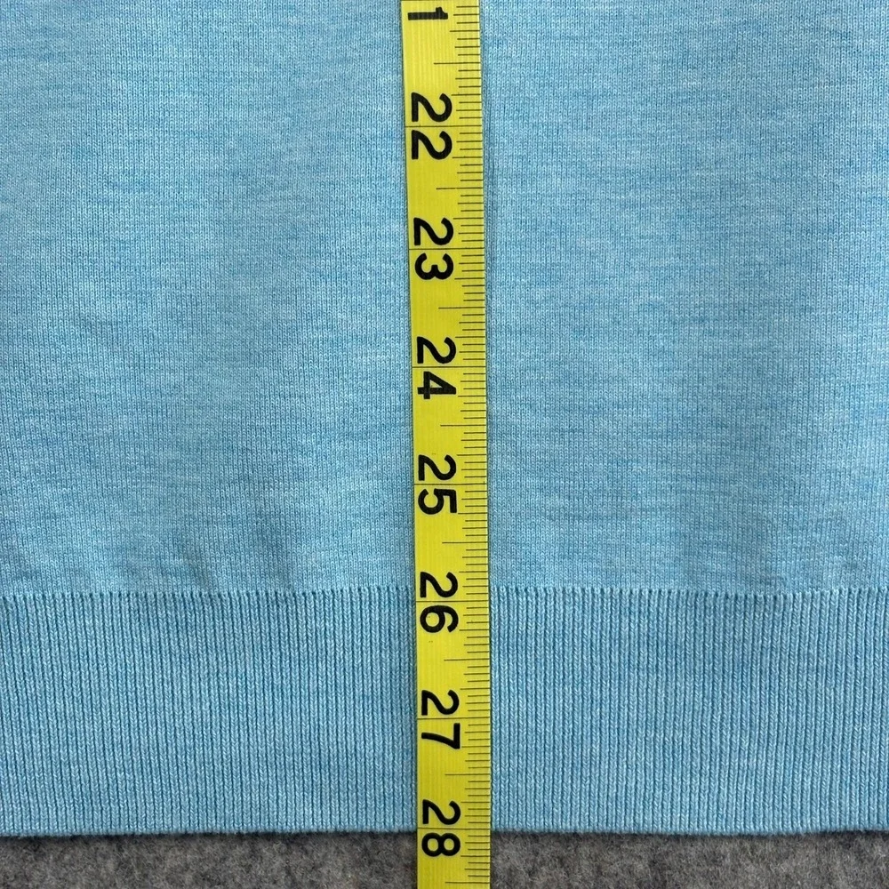 Peter Millar Coolspun Cotton Quarter Zip Sweater Mens 2XL‎ Light Blue Crown NWT